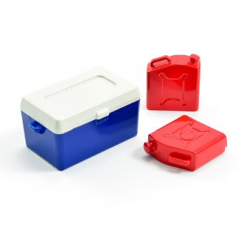 Petite Glacière et bidons de carburant factices - Accessoires pour crawler 1/10