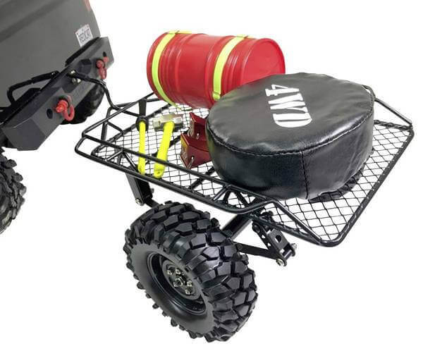 Remorque Tout Terrain en acier simple essieu - Accessoires pour crawler 1/10