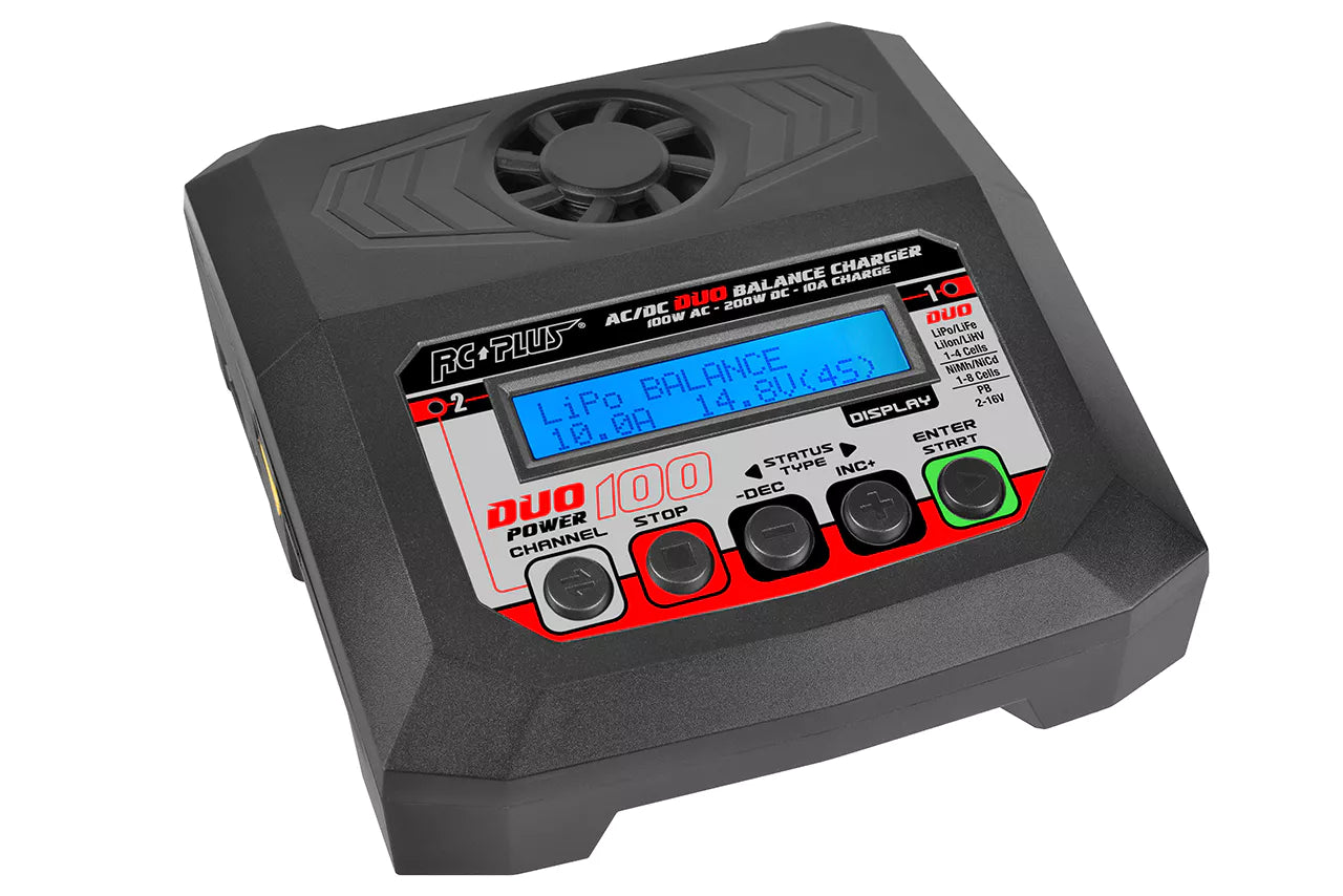 Chargeur lipo Duo rapide Lipo 1 à 4S et Nimh - 2x100W RC Plus