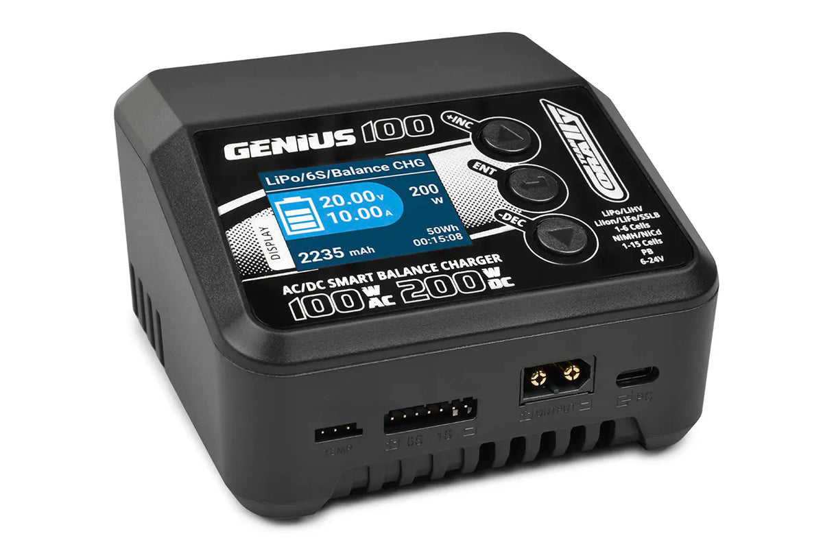 Chargeur Balance Genius 100 AC/DC 100W pour Lipo 1-6S NiMH Version EURO