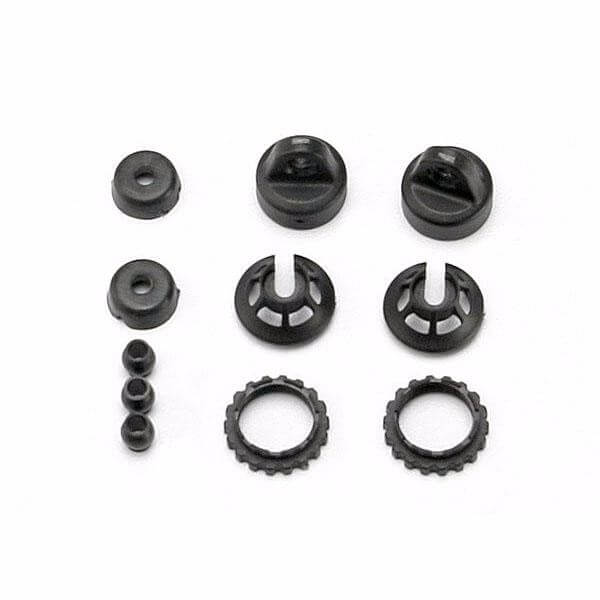 Bouchons d'amortisseurs + molettes + coupelles + billes de rotule (2) - Traxxas 7065