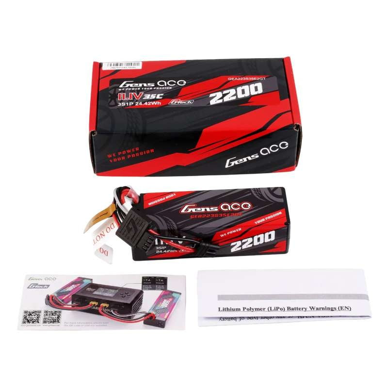 Batterie Lipo Gens Ace G-Tech 2200mAh 11,1V 3S1P 35C IEC2 Arrma Grom brushless
