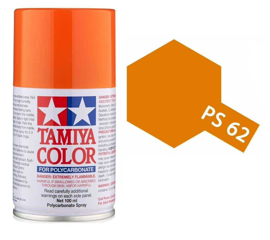 Peinture Lexan PS62 Pure Orange - Tamiya 86062