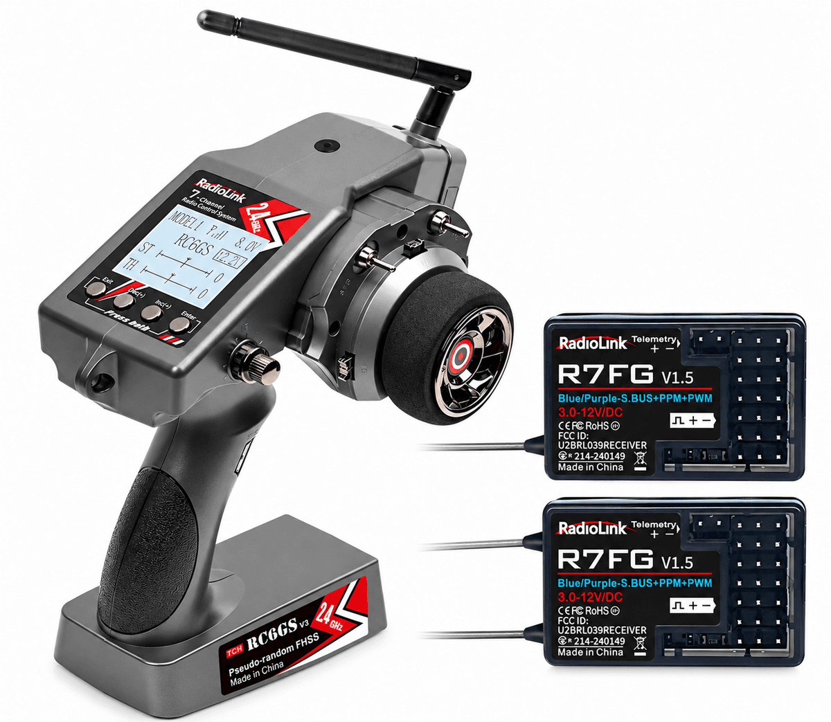 Radio 7 voies Radiolink RC6GS V3 + 2 récepteurs R7FG