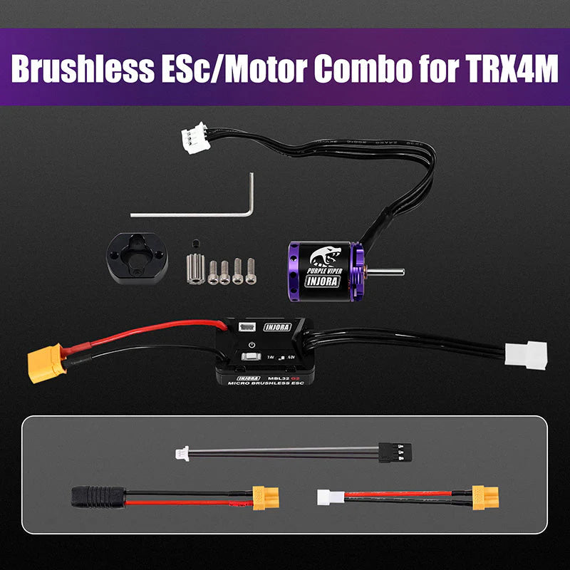 ESC brushless étanche MBL32 G2 et moteur Purple Viper 1721 pour TRX4M 1/18 - MBL32G2-INM19-4M - Breizh Modélisme.
