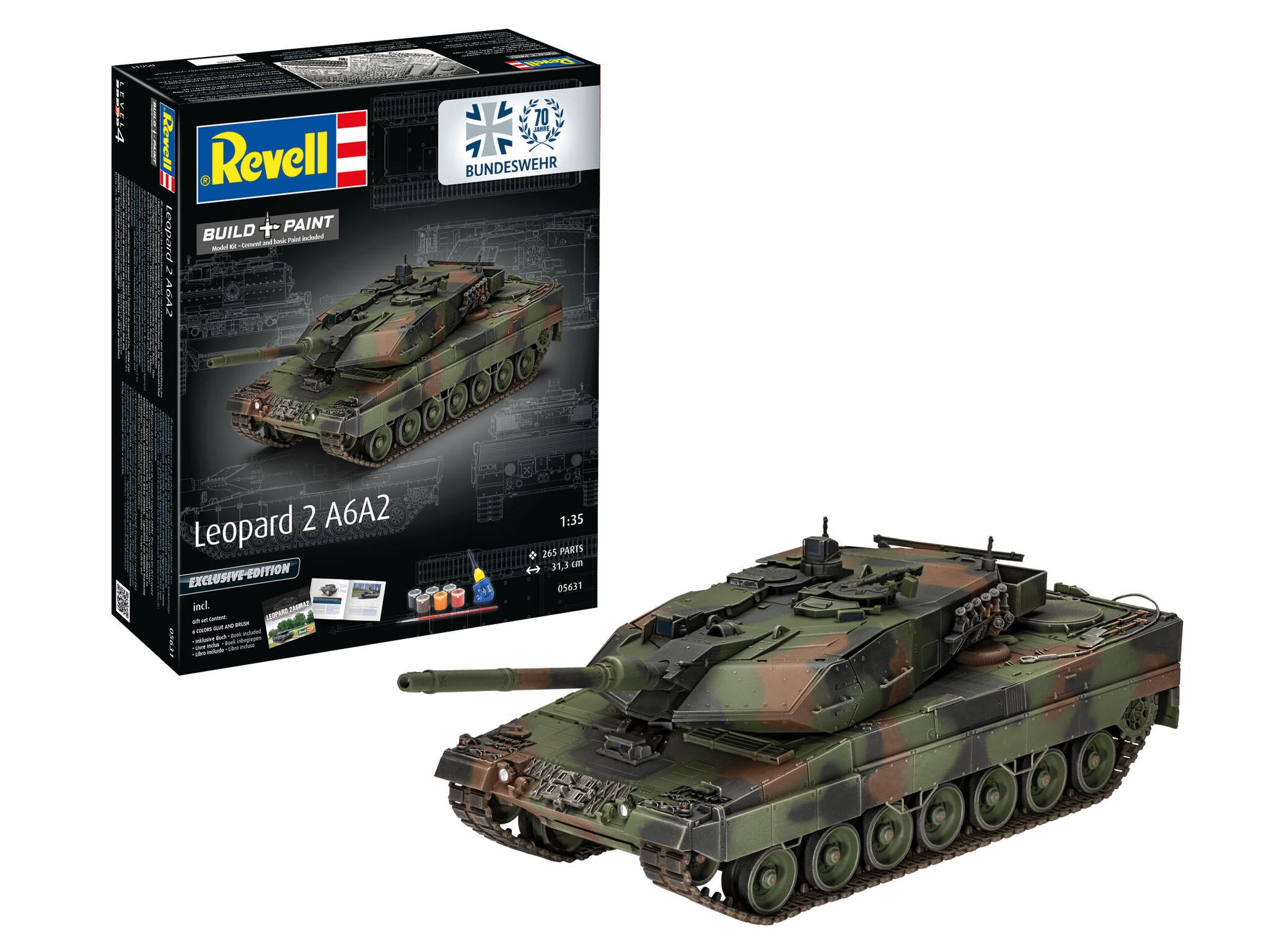 Maquette militaire Revell 05631 Leopard 2A6MA2" 70 ans Exclusive Edi avec accessoires de base