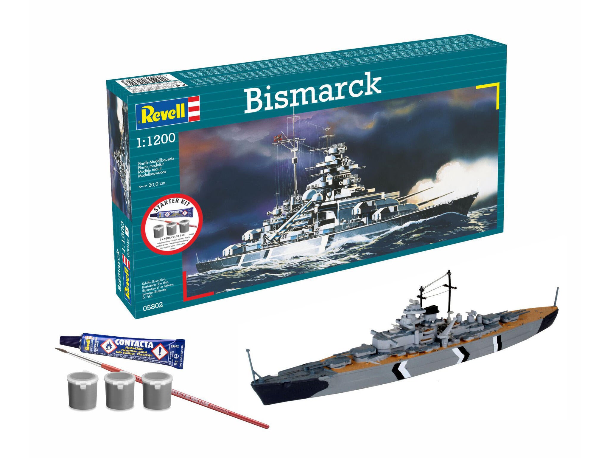 Maquette Revell Starter kit 75802 Bismarck avec accessoires de base