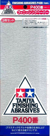 Maquette finition Papier abrasif P400 x3 - Tamiya 87054 -