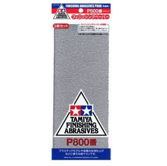 Maquette finition Papier abrasif P800 x3 - Tamiya 87056 -