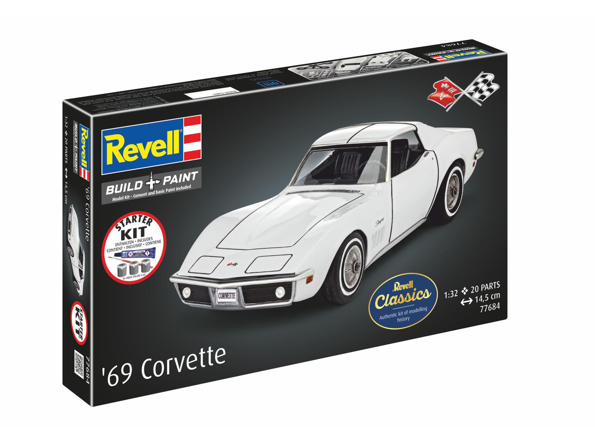Maquette Revell Starter kit 77684 Corvette C3 avec accessoires de base