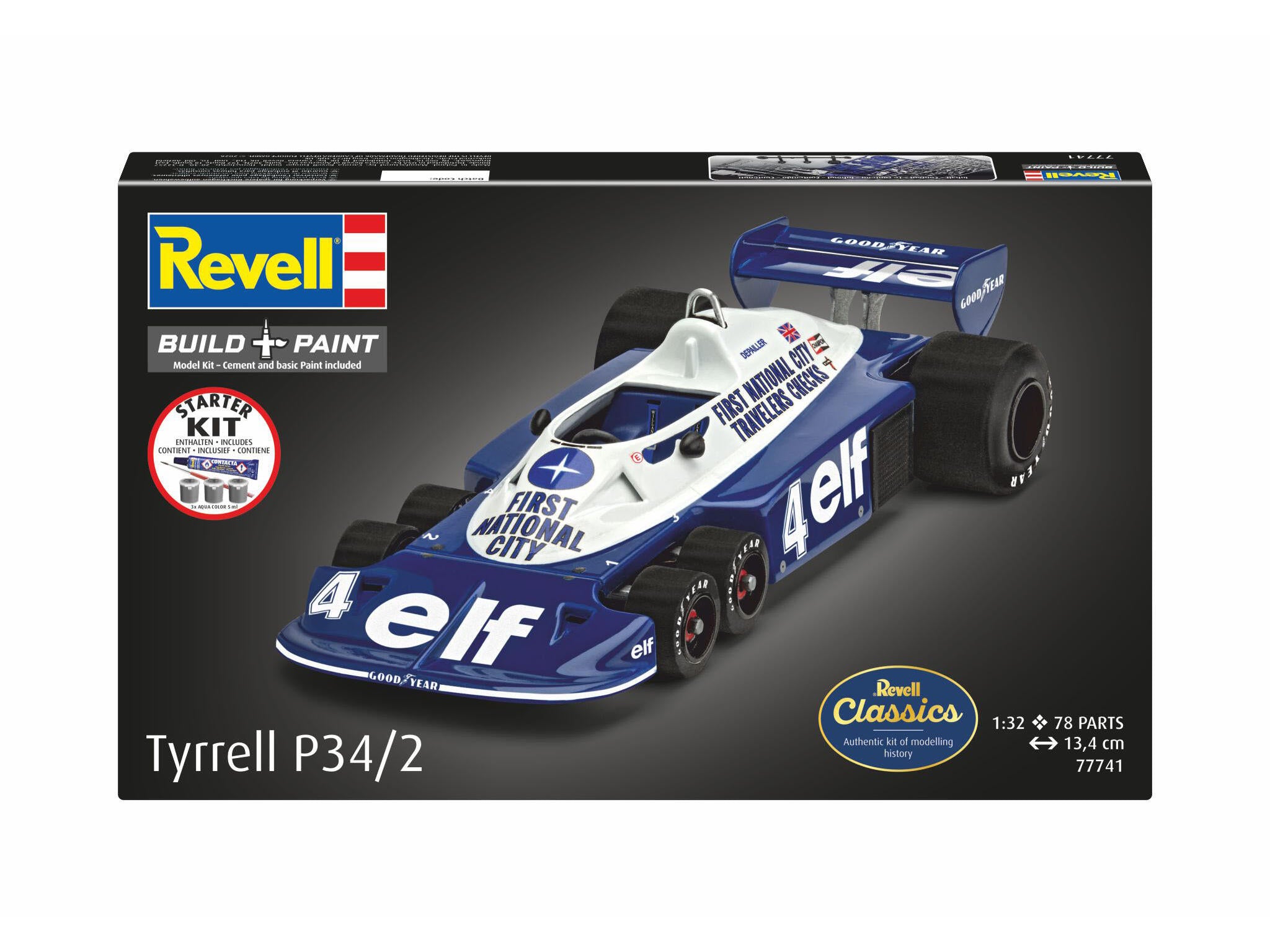 Maquette Revell Starter kit 77741 Tyrrell P34/2 6-Wheeler avec accessoires de base