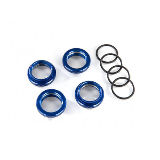 4 Bagues de Ressorts GT-Maxx Alu anodisées bleu Maxx- Traxxas TRX8968X