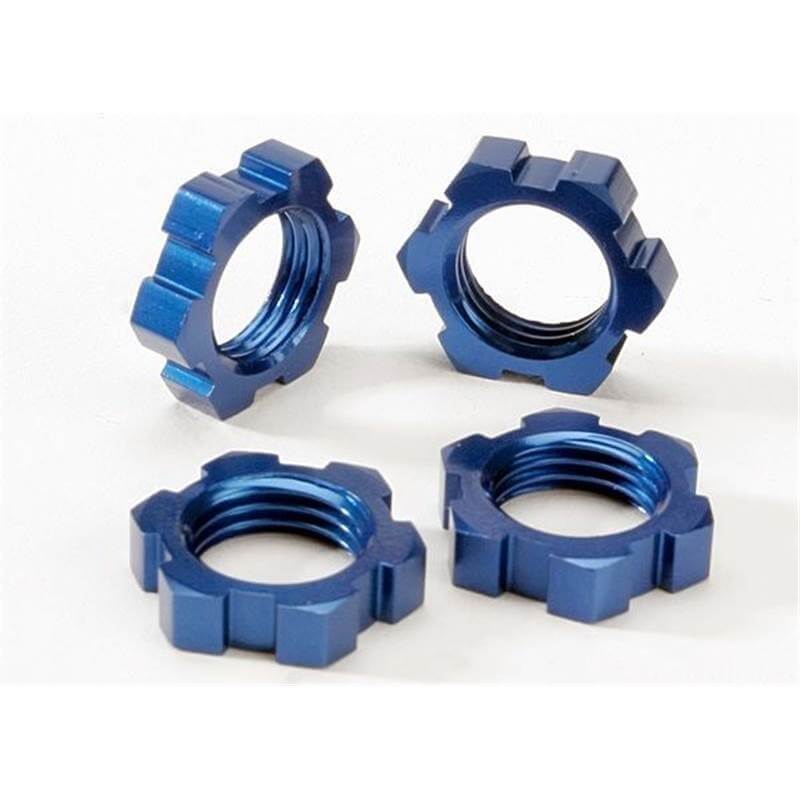 4 Écrous de roues alu 17mm anodisés bleu - Traxxas TRX5353