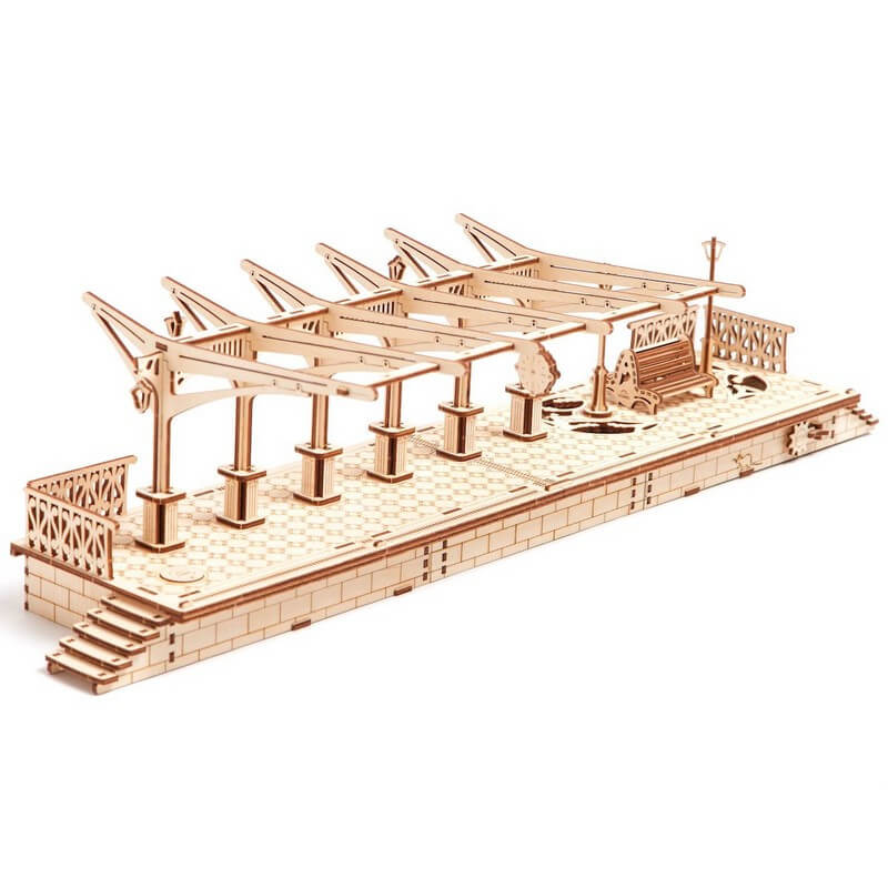 Perron de gare - Puzzle 3d Mécanique en bois - Ugears 70013