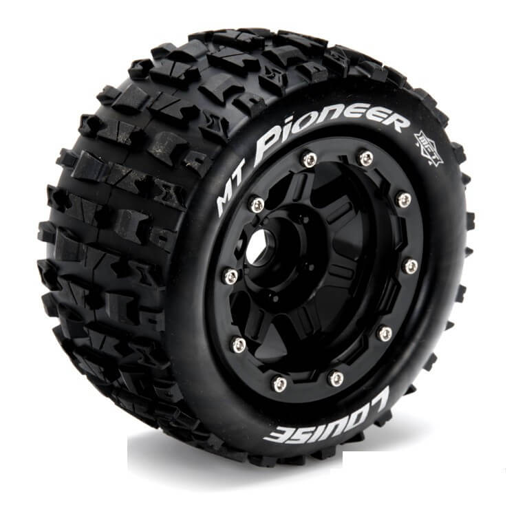 2 Pneus et jantes Louise MT-PIONEER Traxxas Maxx Soft Black (MFT) 3329SB