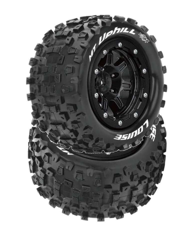 2 Pneus et jantes Louise MT-UPHILL Traxxas Maxx Soft Black (MFT) 3330SB