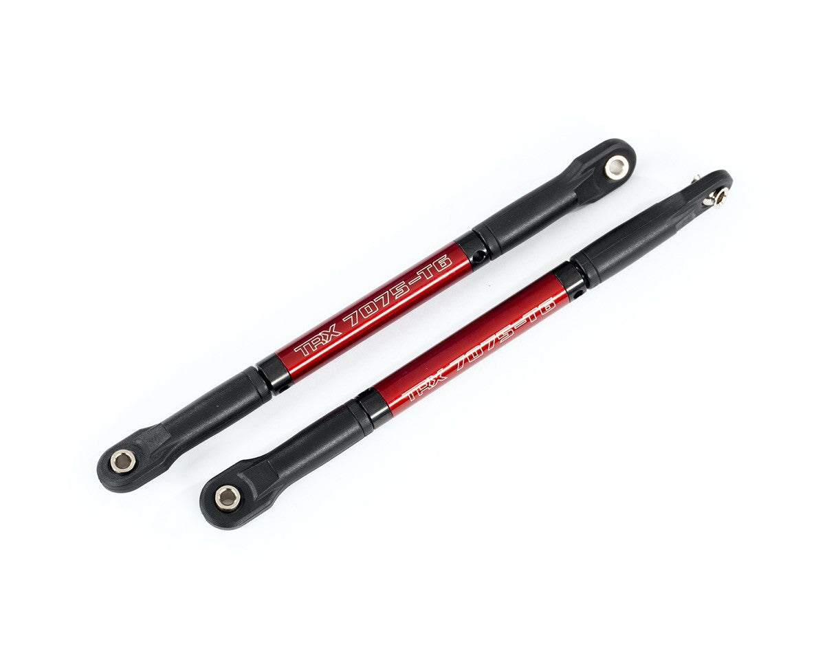 2 Biellettes Acier renforcés alu anodisés rouge - E-Revo vxl 2.0 - Traxxas 8619R (8618)