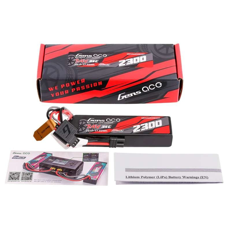 Batterie Lipo Gens Ace G-Tech 2300mAh 2S 7.4V 35C iEC2 Arrma Grom