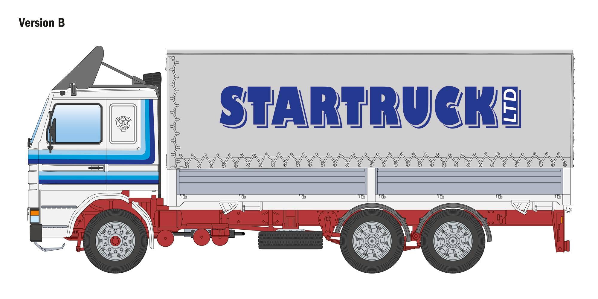 Maquette camion Scania 142H 6x2 Bâché - I90762