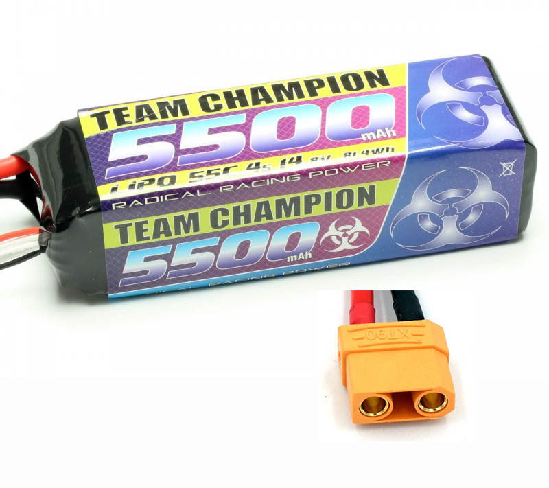 Batterie Lipo 4S 14,8V 5500mAh 55C prise XT90