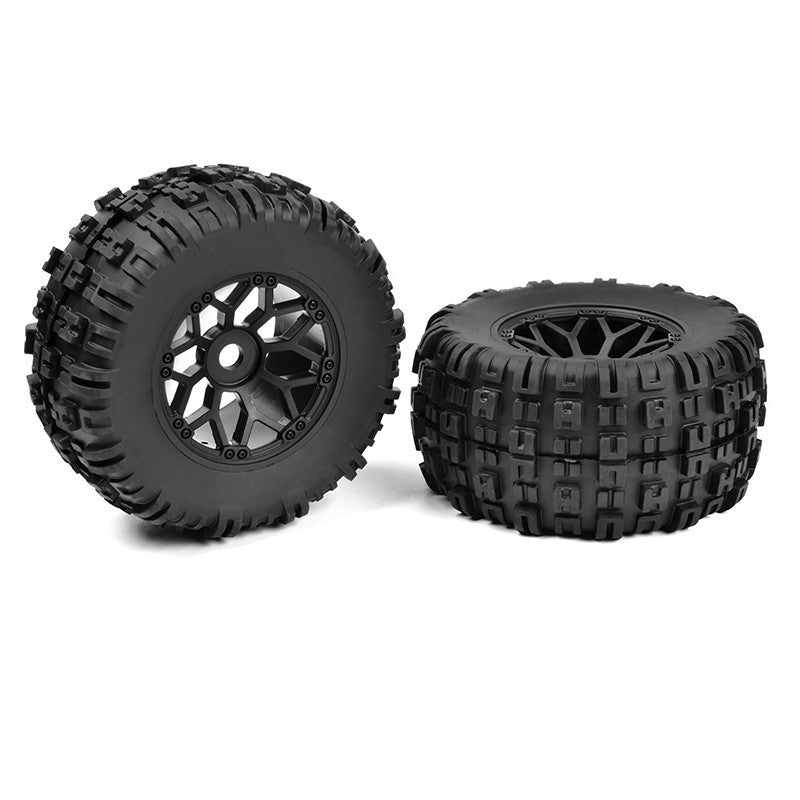 2 Roues Off-Road 1/8 MT collé sur jantes noires C-00180-612