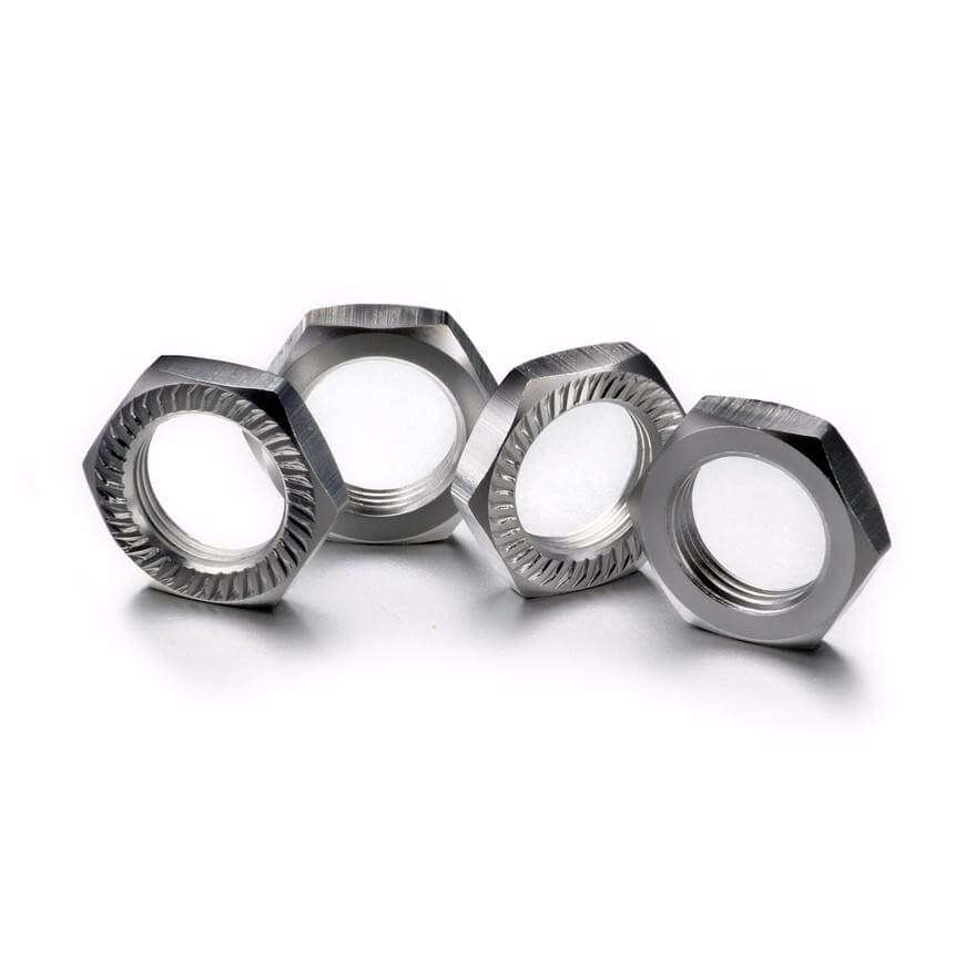 4 Écrous de roue 17mm argent 1/8 - Absima 2560008
