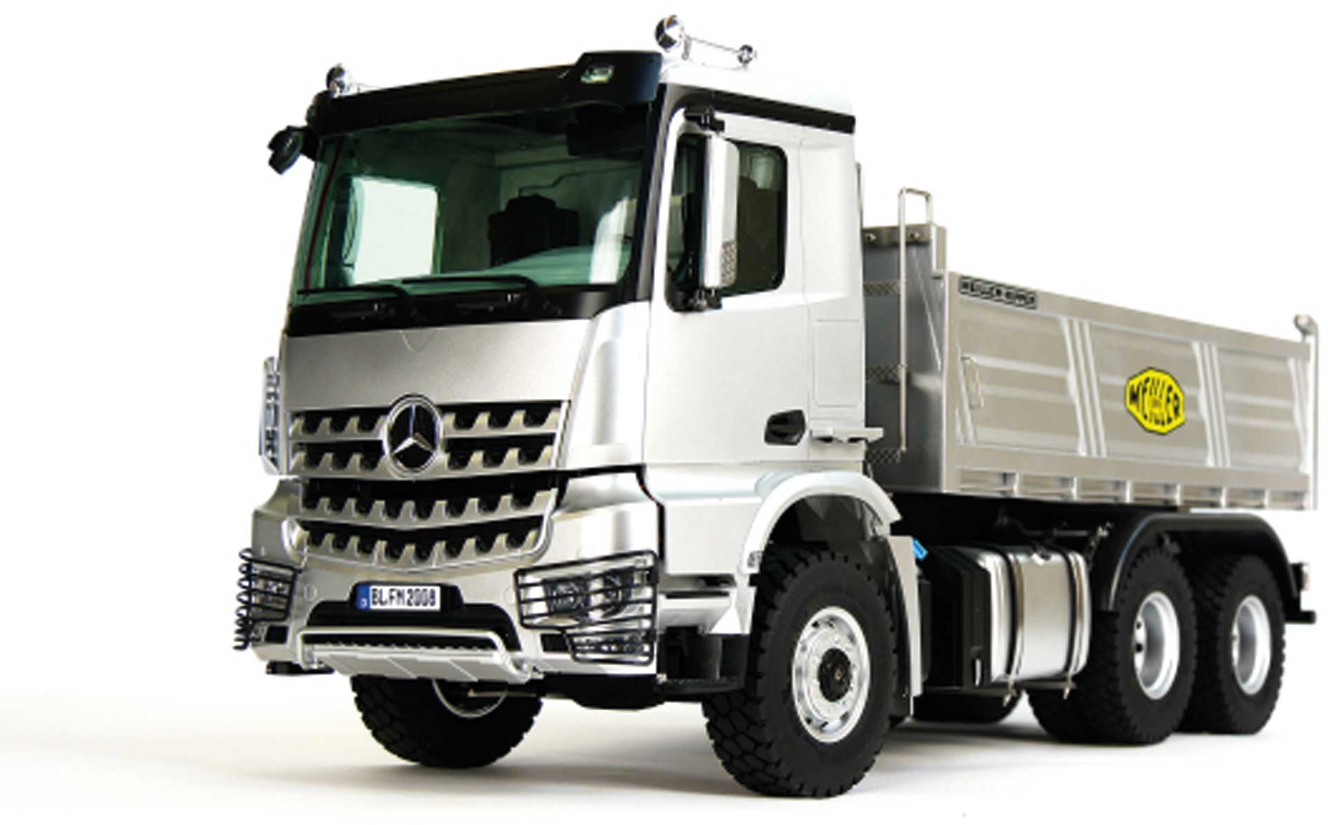 FM Electrics Camion Mercedes-Benz Arocs 6x6 en métal Benne basculante électrique 1:14