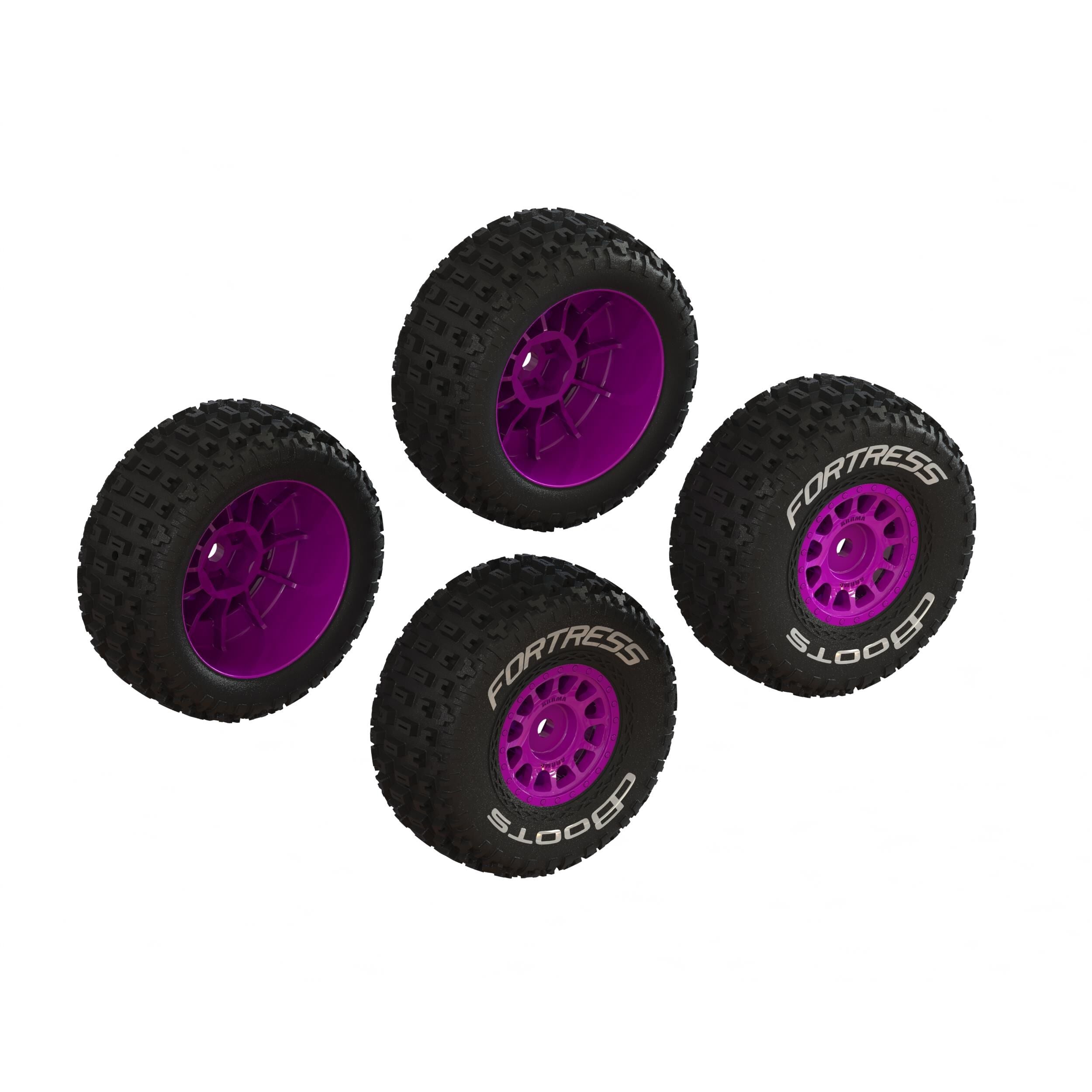 Jeu de pneus dBoots « FORTRESS » collés violet (2 paires) - ARA-1570