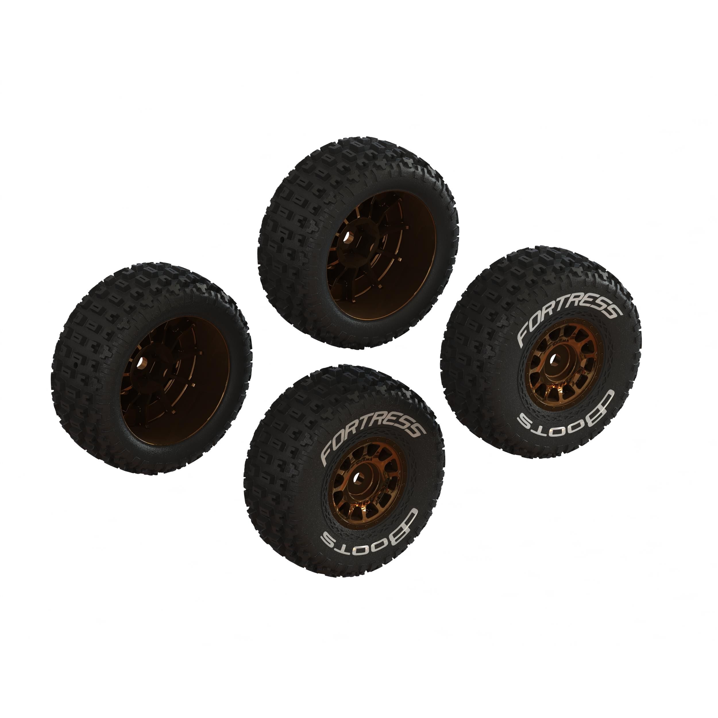 Jeu de pneus dBoots « FORTRESS » collés bronze (2 paires) - ARA-2024