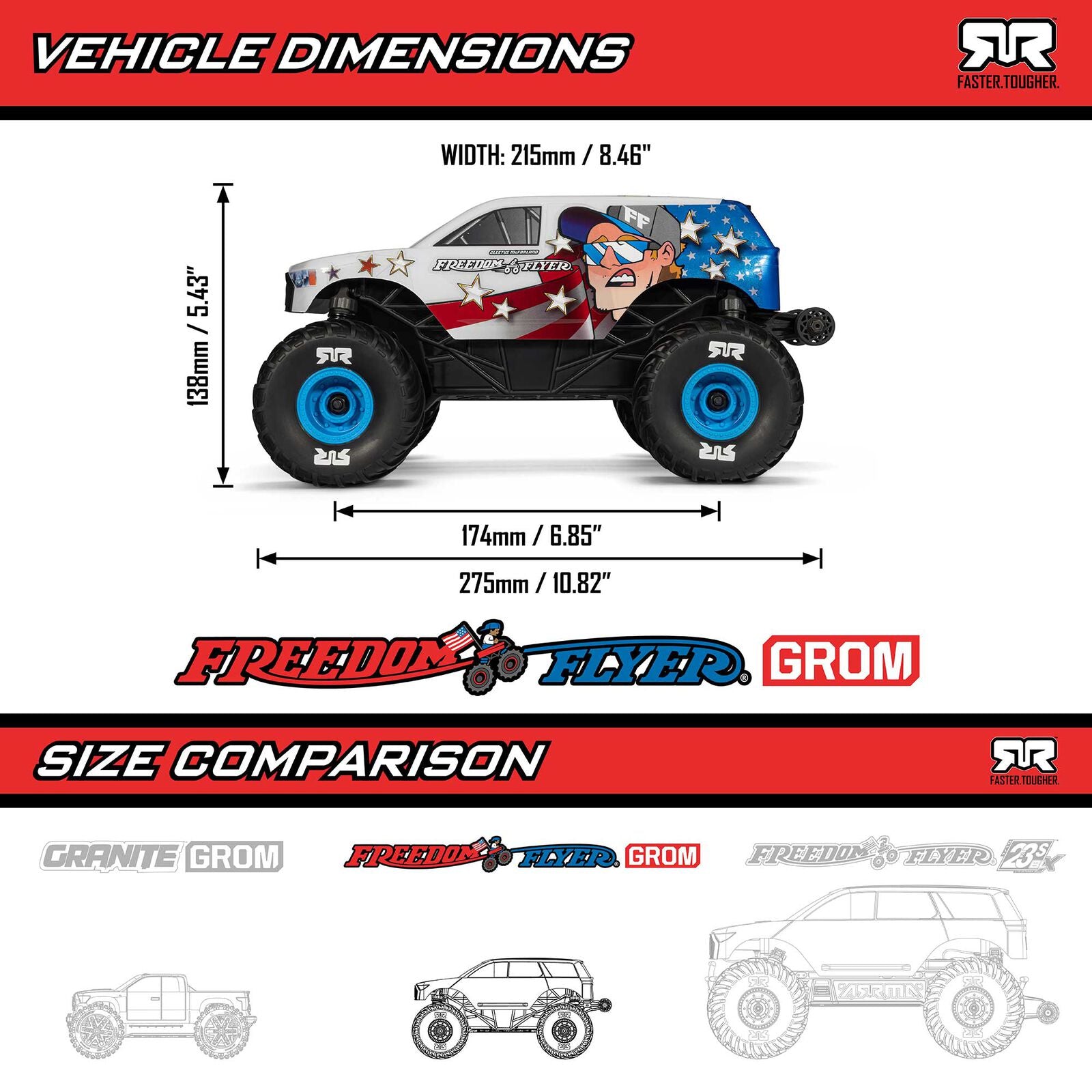 Arrma Monster Arrma 1/16 Freedom Flyer Grom 4X4