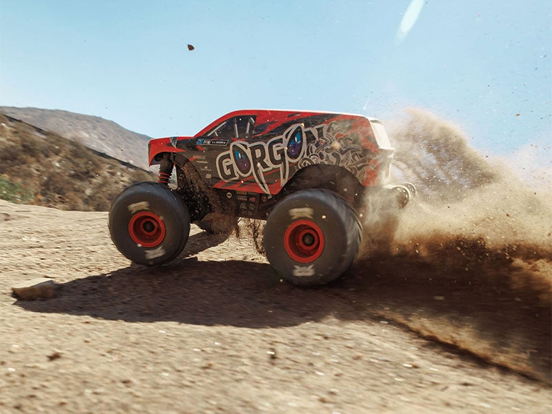 Arrma Monster Truck Gorgon GROM charbon 4X4 RTR 1/16 rouge - ARA2130T2
