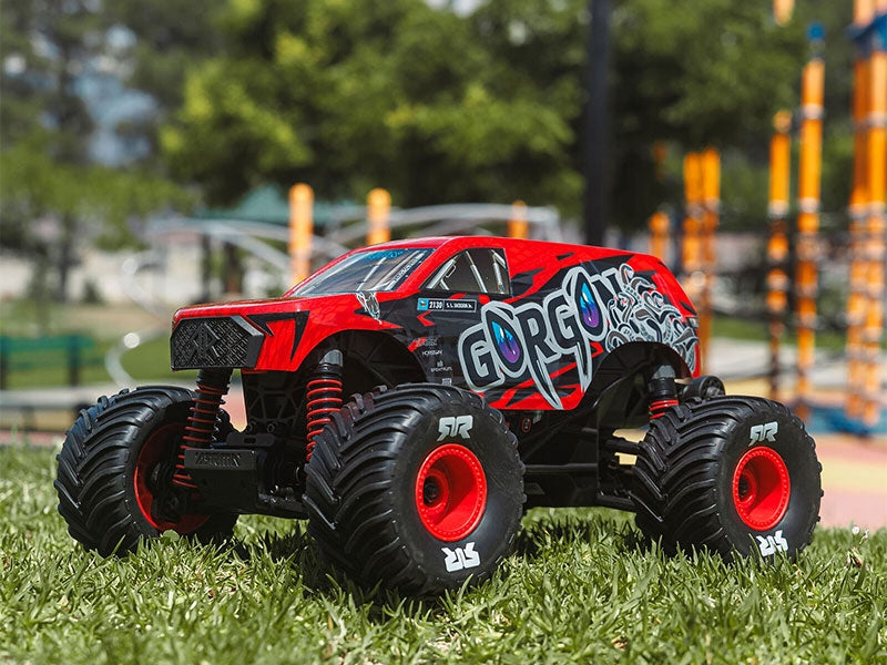 Arrma Monster Truck Gorgon GROM charbon 4X4 RTR 1/16 rouge - ARA2130T2