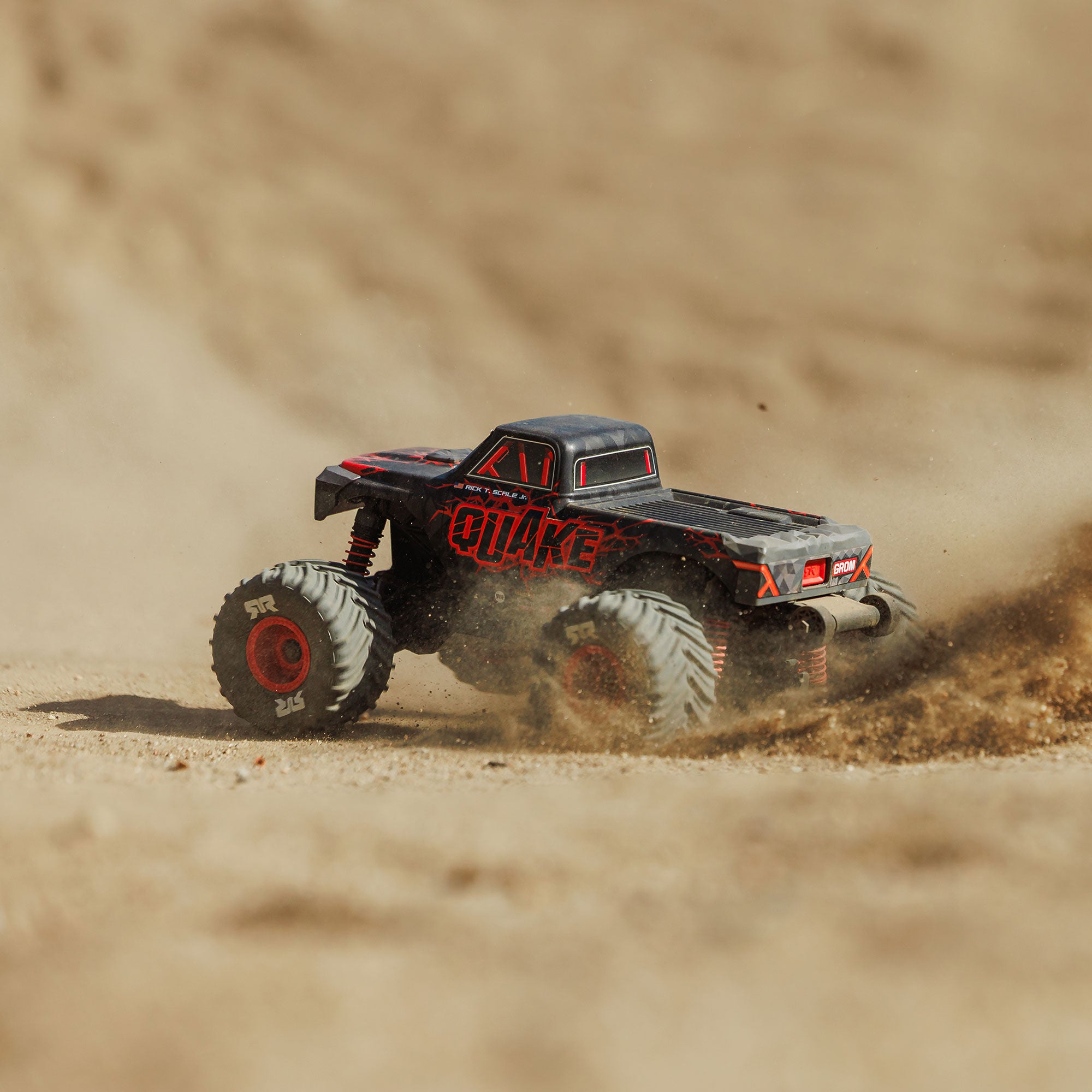Arrma Monster Truck Quake GROM charbon 4X4 RTR 1/16 rouge - ARA2137T1