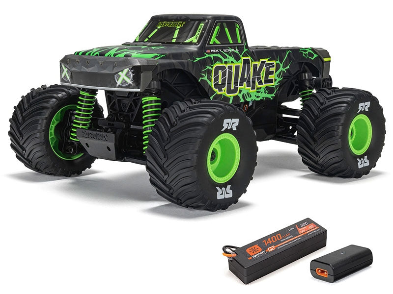 Arrma Monster Truck Quake GROM charbon 4X4 RTR 1/16 vert - ARA2137T2