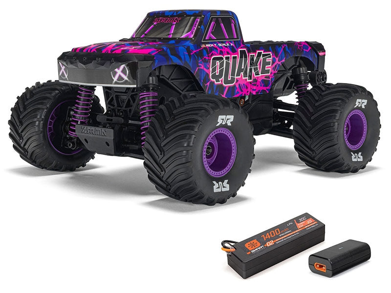 Arrma Monster Truck Quake GROM charbon 4X4 RTR 1/16 violet - ARA2137T3