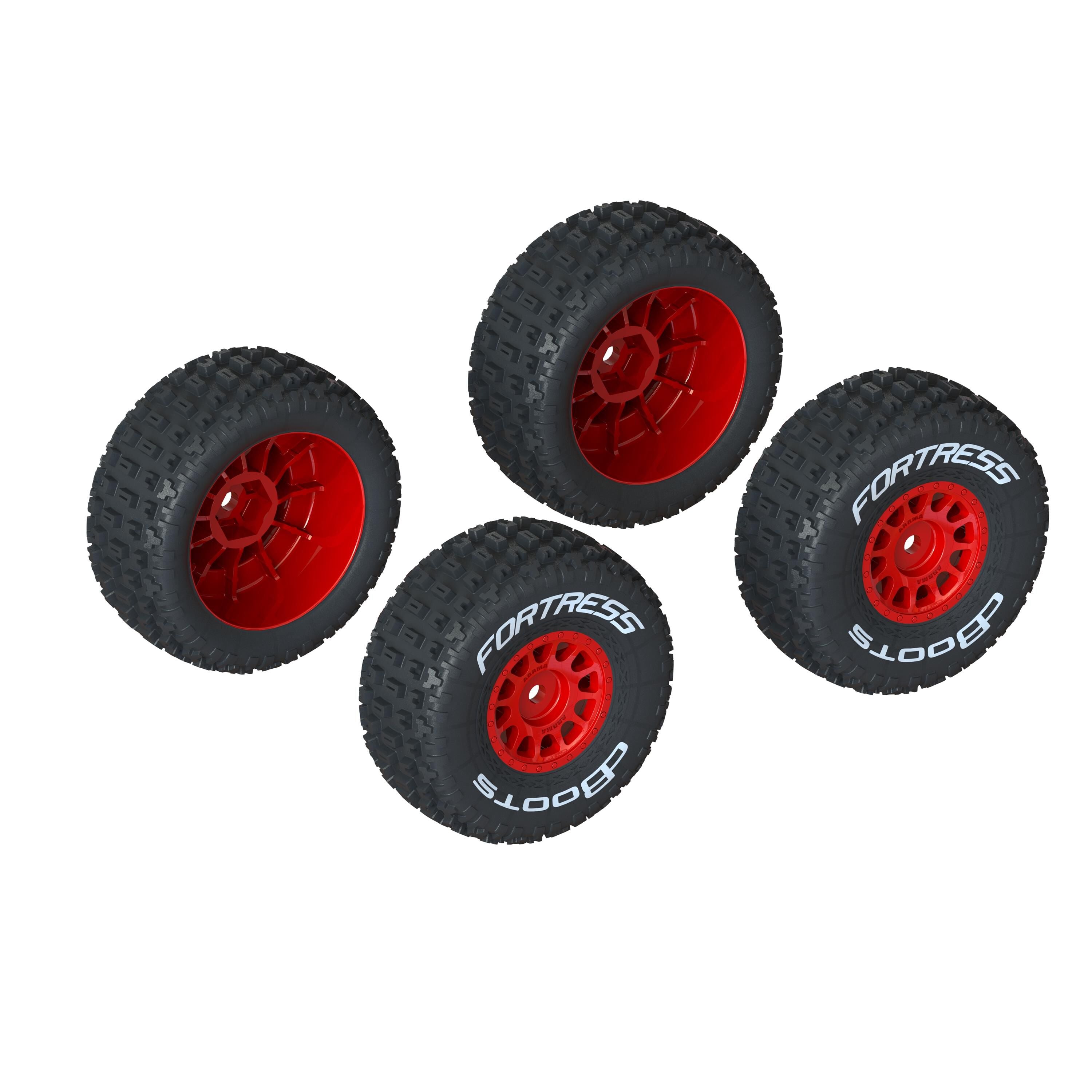 Jeu de pneus dBoots « FORTRESS » collés, rouge (2 paires) - ARA550116