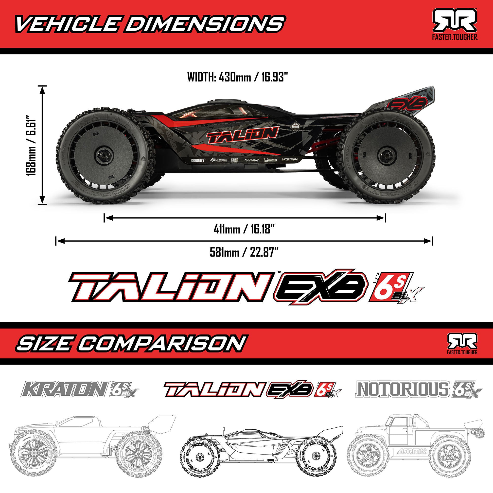 Arrma Talion 6S EXB 4X4 brushless RTR 1/7 noir ARA7707V6T1