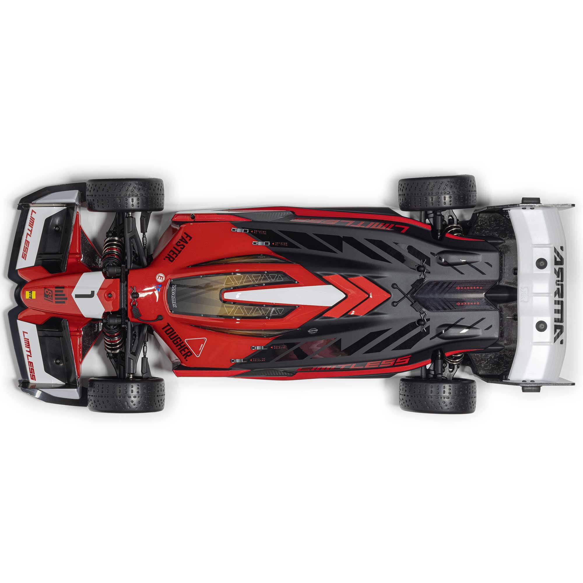 Formule 1 Limitless ARRMA 1/7 8S AVC 4X4 RTR Brushless Rouge/Noir - ARA7816T1