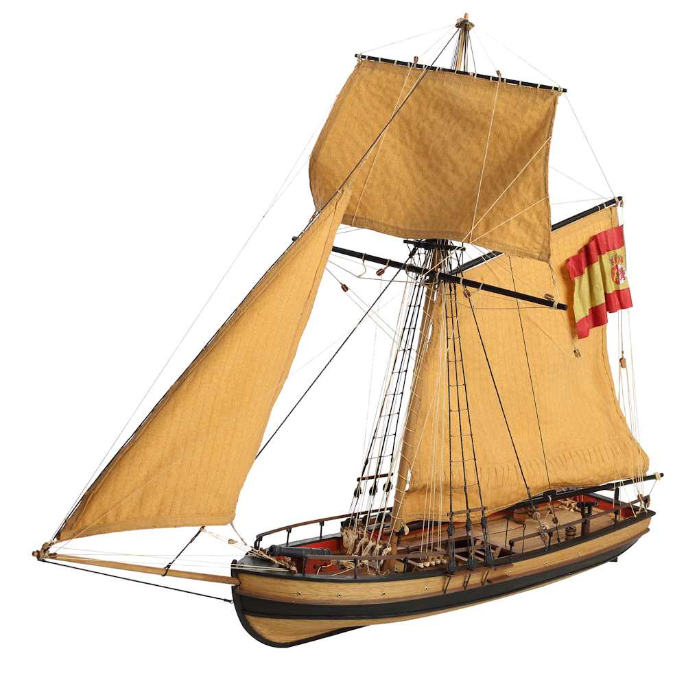 Maquette de bateau en bois 20130 ATREVIDA Lancha Canonera 1:30