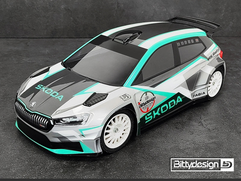 Carrosserie transparente SKODA Fabia RS Rally2 1/10 - BDRX-190FRS2H - Breizh Modélisme.