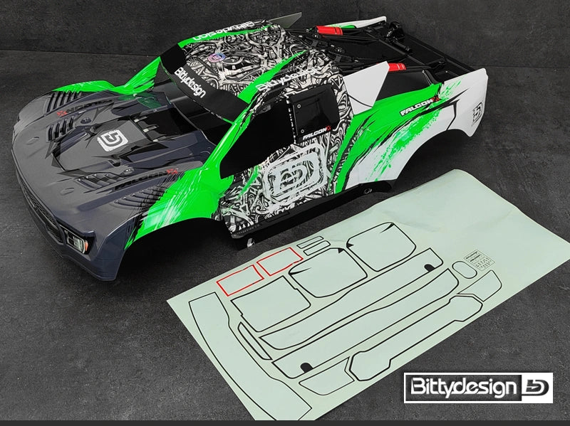 Carrosserie FALCON-X Vert pour Traxxas UDR Prédécoupé 1,5 mm - BDTRX7-FLCK-PPG - Breizh Modélisme.