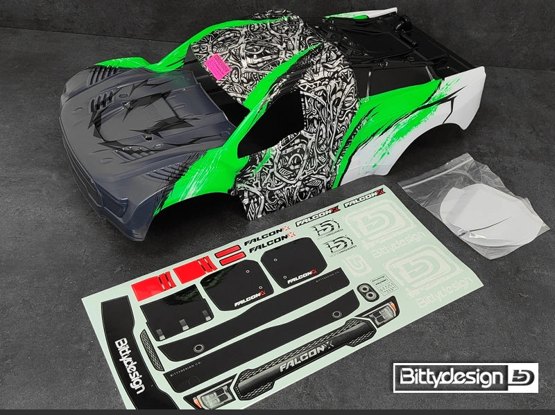 Carrosserie FALCON-X Vert pour Traxxas UDR Prédécoupé 1,5 mm - BDTRX7-FLCK-PPG - Breizh Modélisme.