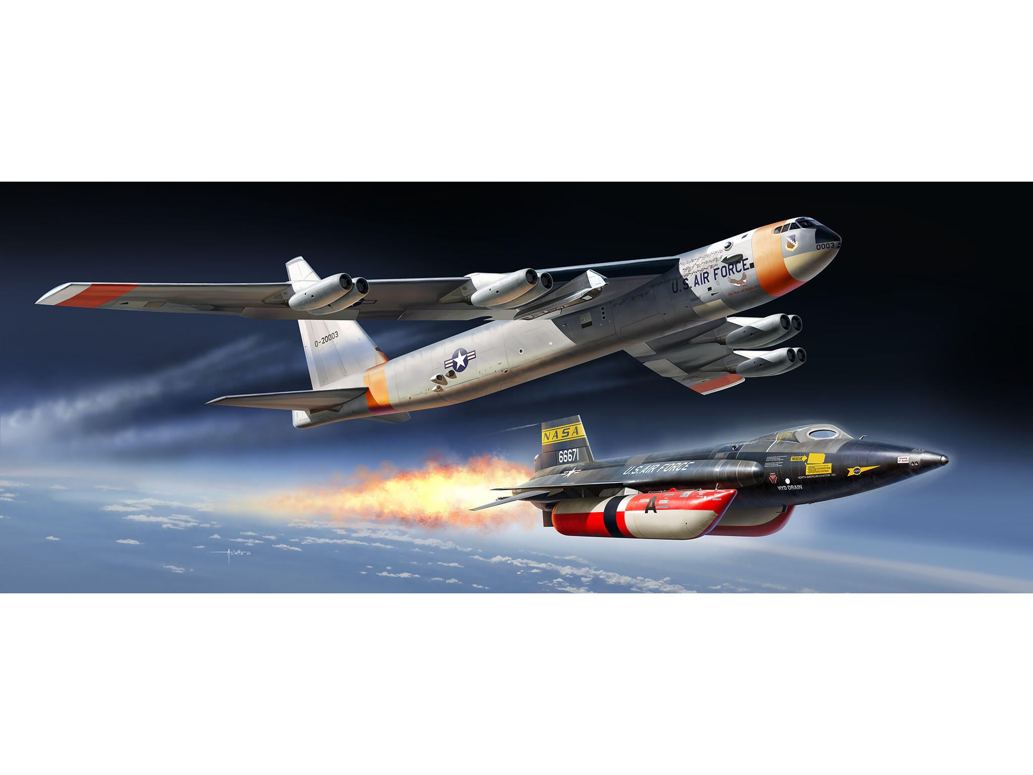 Maquette avion Revell 03793 Boeing NB-52 & X-15 "Platinum Edition"