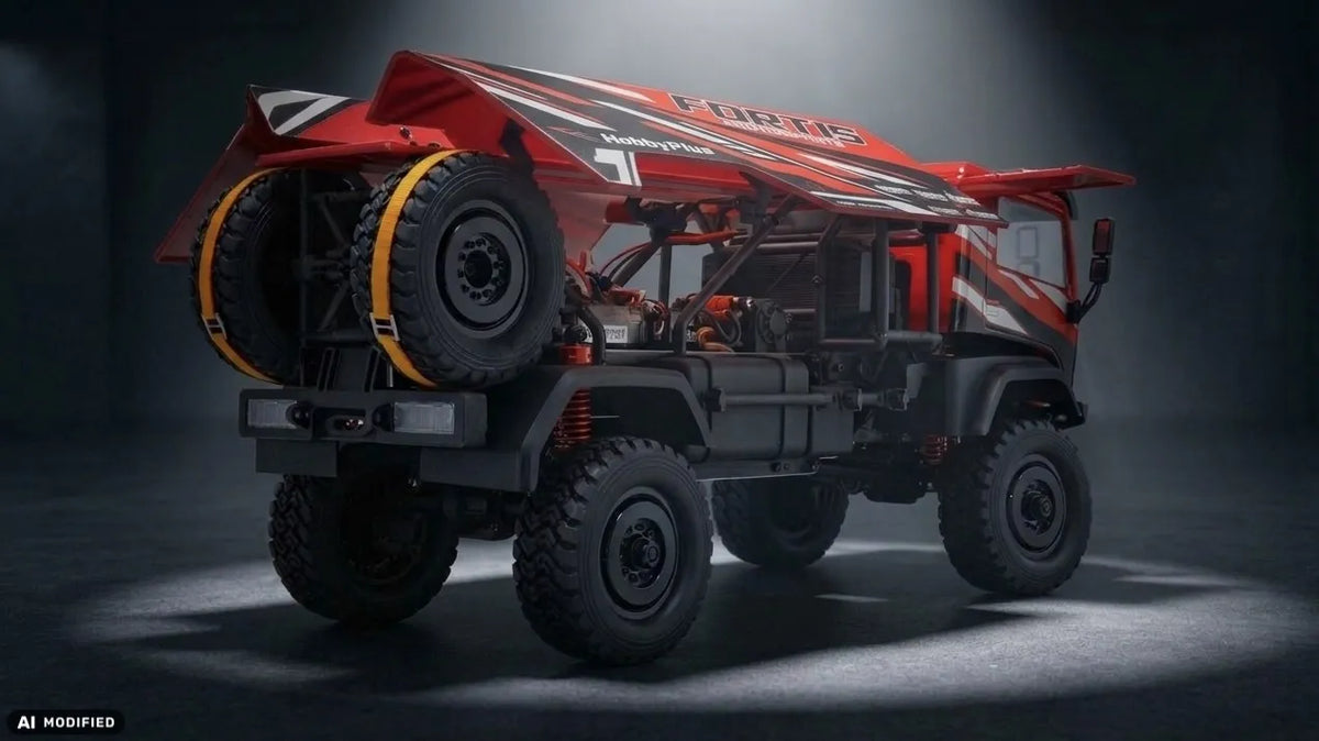 Hobby Plus DKR-4 Fortis 1/18 Brushless RTR – Rally Truck 4WD rouge - Breizh Modélisme.