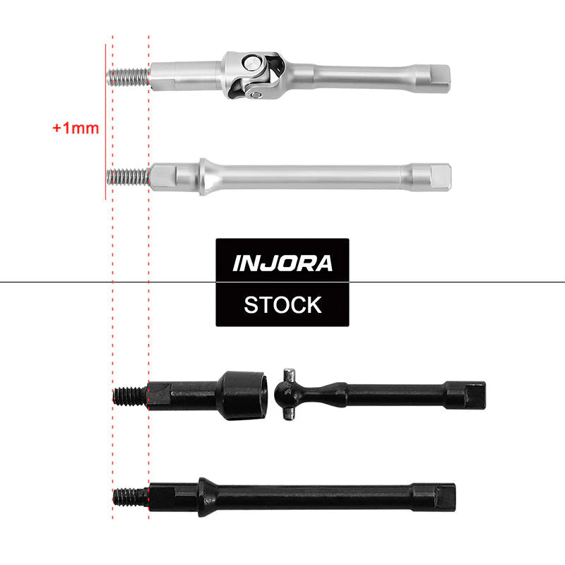 Arbres de transmission en acier inoxydable Injora pour SCX30 1/30 (avant/arrière)