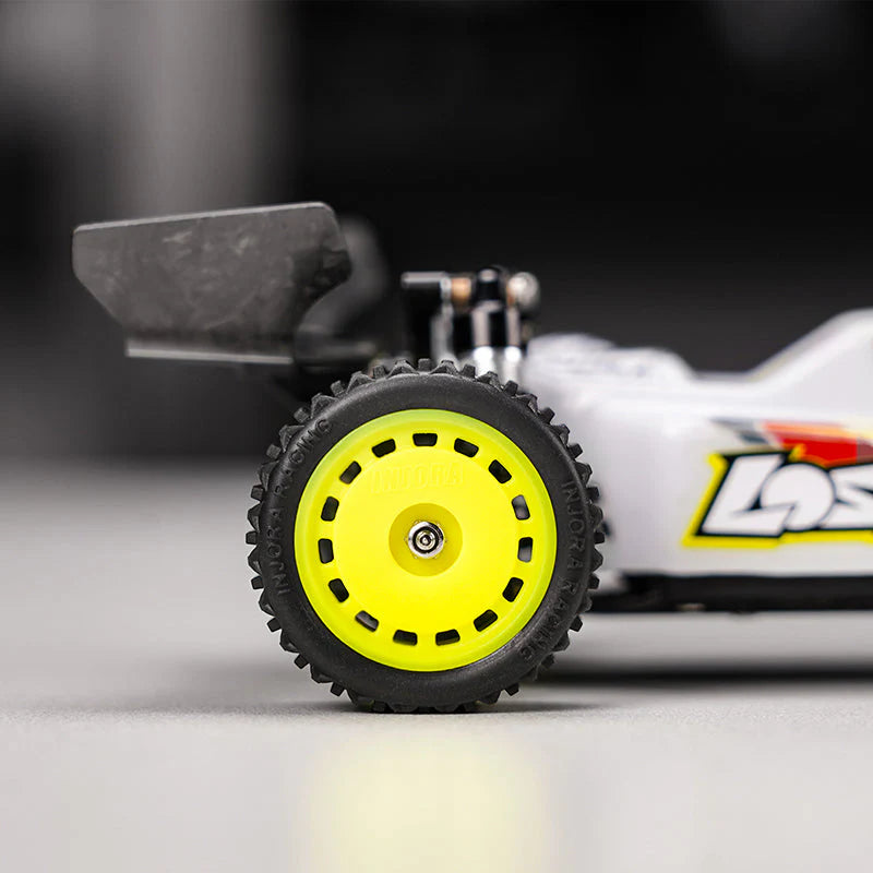 Pneus et roues pré-montés jaune INJORA pour buggy Losi Micro-B 1/24 - MBT01-YE