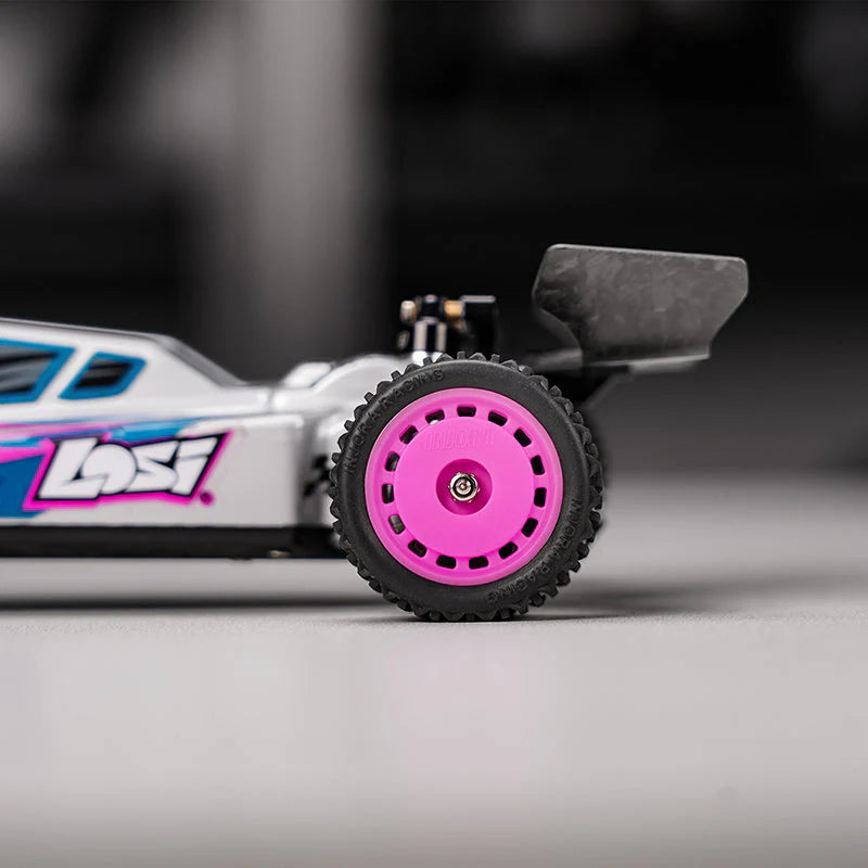 Pneus et roues pré-montés magenta INJORA pour buggy Losi Micro-B 1/24 - MBT01-MA