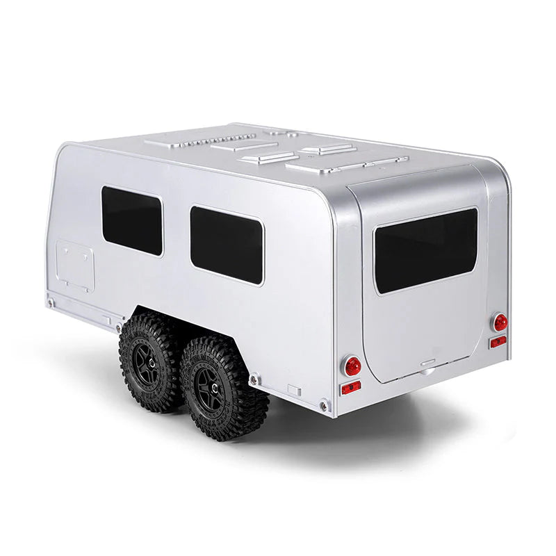 Remorque de camping-car silver INJORA avec attelage pour 1/18 TRX4M - AX-TC09SR - Breizh Modélisme.