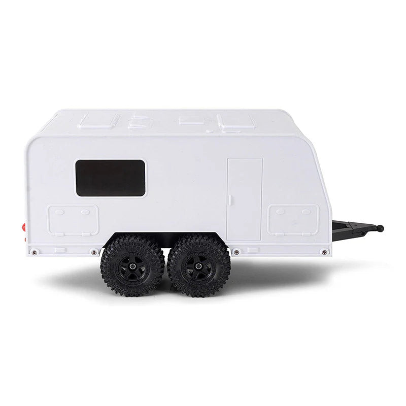 Remorque de camping-car blanc INJORA avec attelage pour 1/18 TRX4M - AX-TC09WH - Breizh Modélisme.