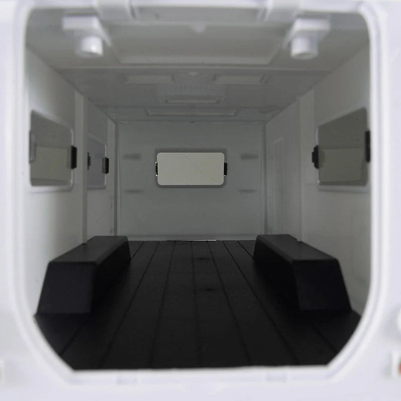Remorque de camping-car blanc INJORA avec attelage pour 1/18 TRX4M - AX-TC09WH - Breizh Modélisme.